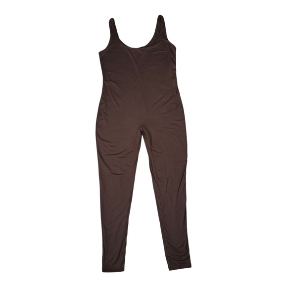 Bumpsuit Maternity The Lucy Soft Stretch Spaghetti Strap‎ Jumpsuit Brown Size XL - Picture 1 of 12